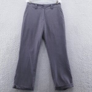 Nike Golf Womens Grey Pinstripe Wool Blend Cuffed Trousers Size 8 M